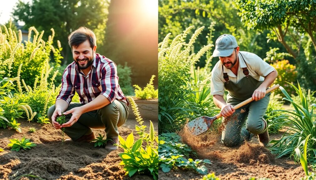 Is it better to pull weeds or hoe them