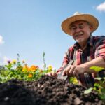What garden tool breaks soil