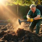What garden tool breaks up hard soil