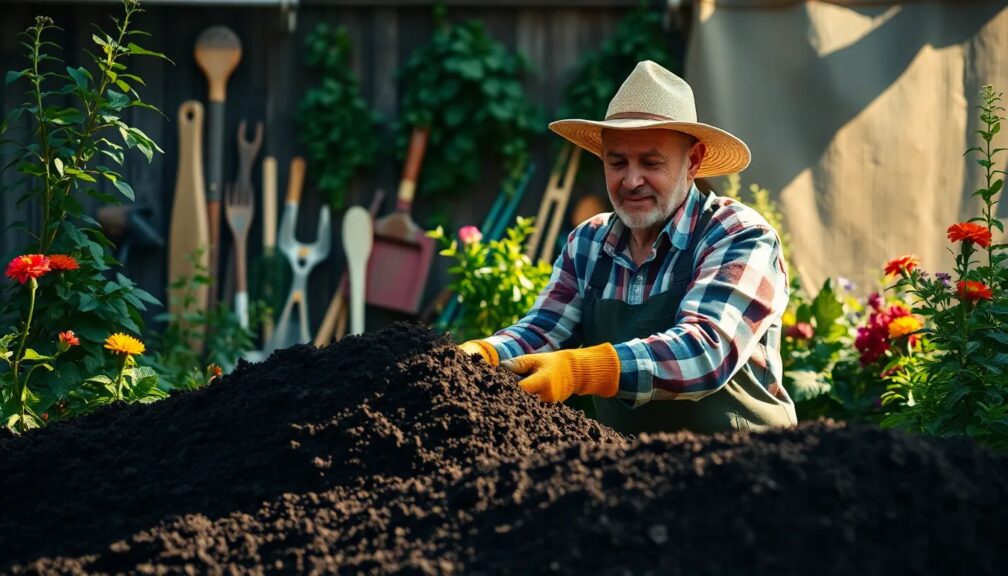 What is the best tool to mix soil and compost